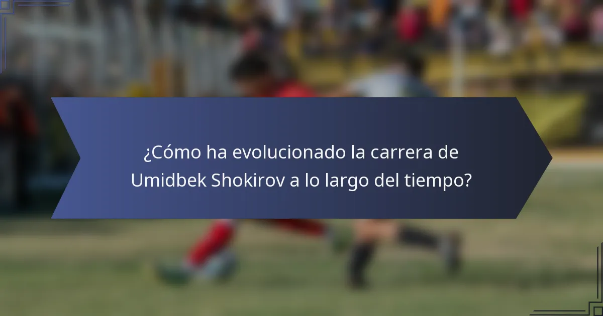 ¿Cómo ha evolucionado la carrera de Umidbek Shokirov a lo largo del tiempo?