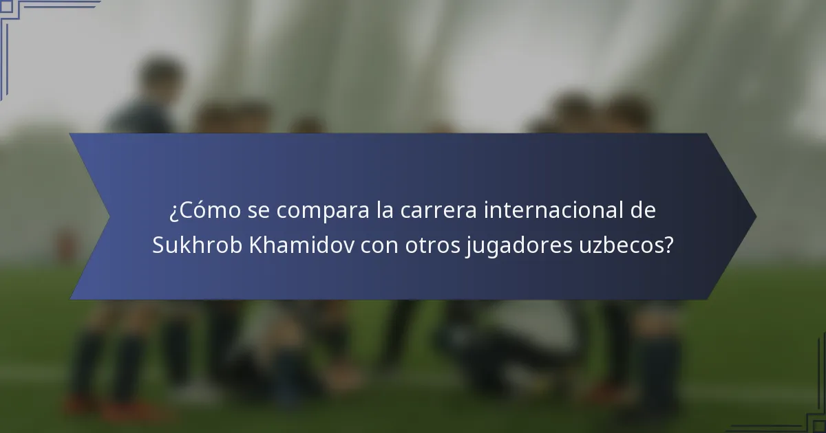 ¿Cómo se compara la carrera internacional de Sukhrob Khamidov con otros jugadores uzbecos?
