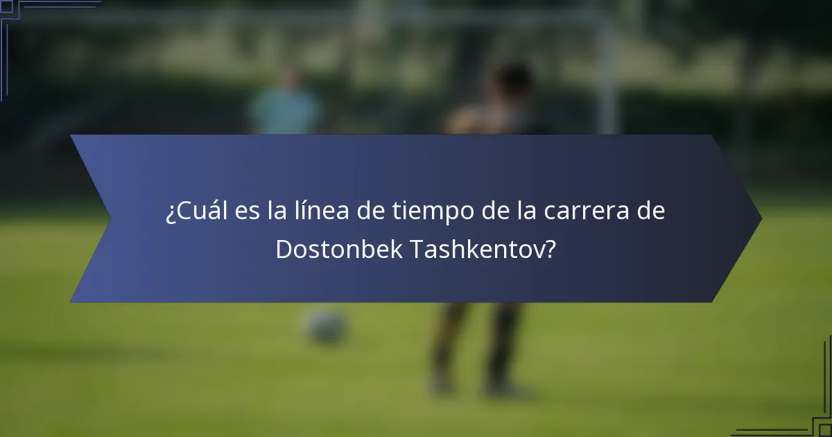 ¿Cuál es la línea de tiempo de la carrera de Dostonbek Tashkentov?