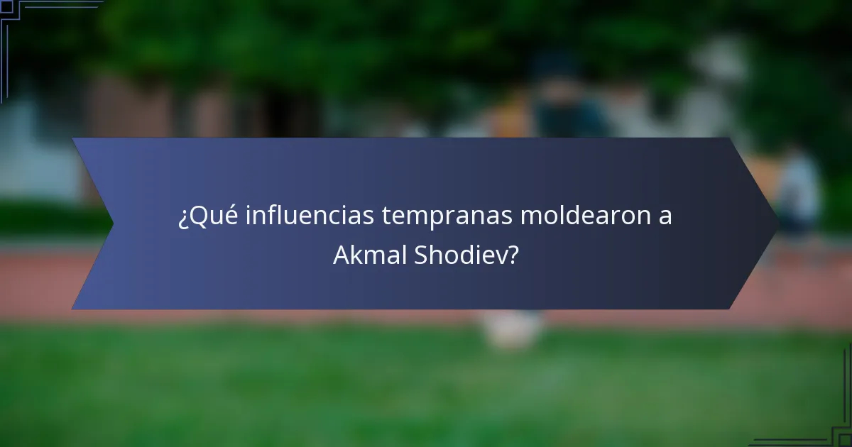 ¿Qué influencias tempranas moldearon a Akmal Shodiev?