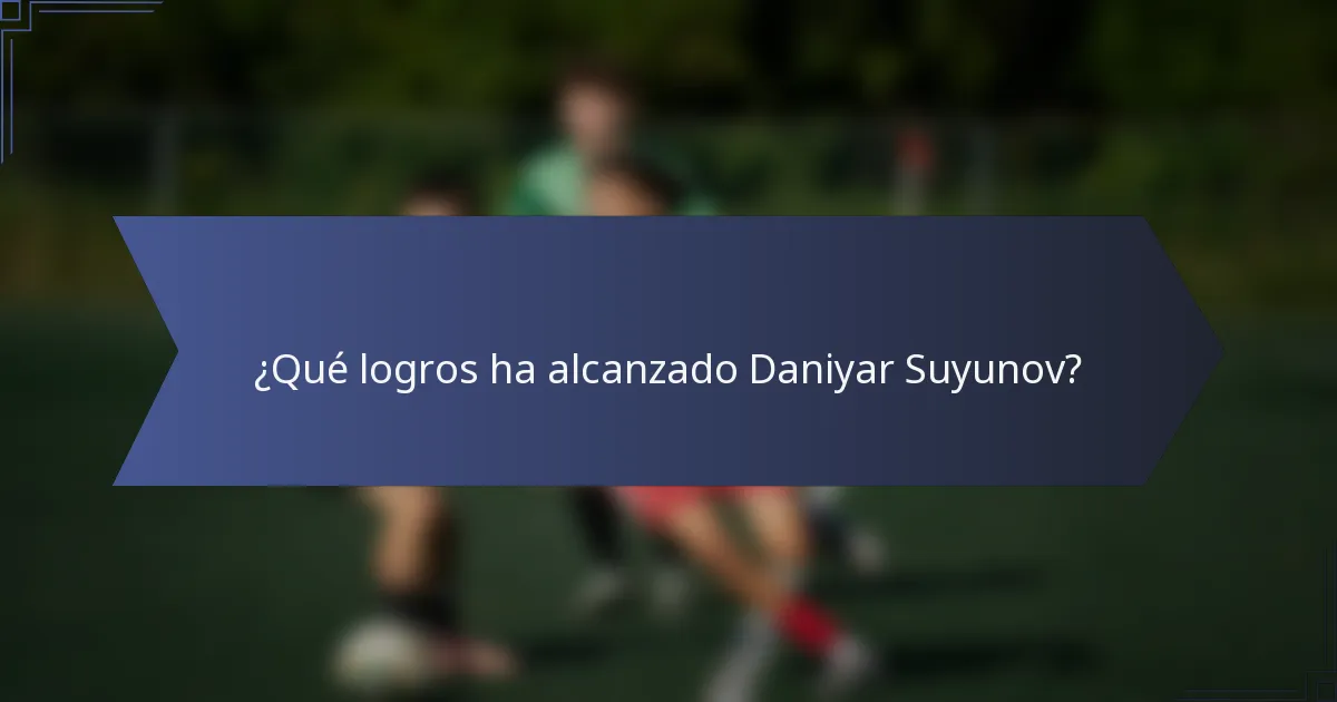 ¿Qué logros ha alcanzado Daniyar Suyunov?